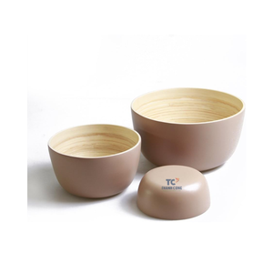 Bol à salade le plus vendu bols à salade en bambou filé ensemble de bols à salade tailles et conceptions OM - Product Image 2