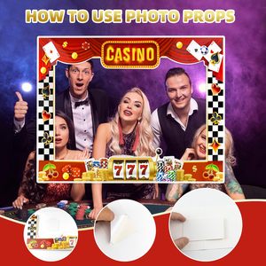 Accessoires de cadre de cabine photo de <span class=keywords><strong>casino</strong></span> Ensemble de cadre photo selfie de poker de las vegas pour les jeux de poker de <span class=keywords><strong>casino</strong></span> Fournitures de décorations de fête de nuit - Product Image 5