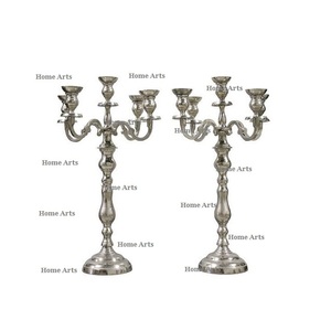 Juego de 2 Candelabros Hechos a Mano, Ecológicos, de Aluminio de Alta Calidad, Color Plateado, con Tamaño y Forma Personalizados para Bodas - Product Image 2