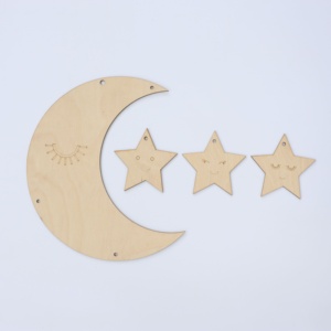 Ooden-Luna de madera montada en la pared, decoración para el hogar, 2023 - Product Image 1