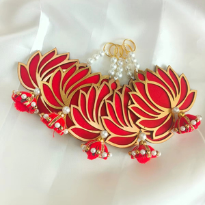 ดอกบัวหรูหราพร้อมลูกปัดแขวนผนังฉากหลังแต่งงานตกแต่งบ้านและวัดเหมาะสำหรับงานปาร์ตี้ในบ้านเฮนน่า - Product Image 1