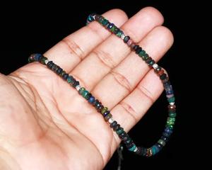 Ethiopian Fire Opal Faceted Rondelle Statement <b>Necklace</b> Custom Handmade 925 Sterling Silver Personalized LUSTRE Judaism - Product Image 4