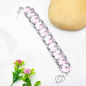 Pink Kunzite Bracelet 925 Sterling <b>Silver</b> Handmade Jewelry Gemstone Bracelet Wedding Birthday Gifts - Product Image 3