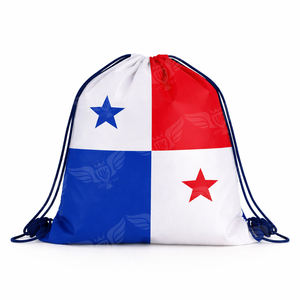 Sac à dos à cordon personnalisable avec drapeaux du Royaume-Uni, d'Haïti, d'Espagne, du Portugal et du Panama, sac de sport léger avec bretelles réglables - Product Image 3