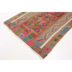 Vintage Turkish Area Rug 3.9x7.3 ft (119x223 cm), <b>Brown</b> Solid Rug - Product Image 2