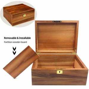 Grande boîte de rangement décorative écologique en bois de style européen avec serrure à combinaison et couvercle à charnière pour bijoux ou souvenirs - Product Image 5