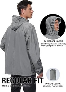 Equipo de lluvia de ciclismo para hombres Chaqueta cortavientos de Primavera de camuflaje con revestimiento empacable Rendimiento impermeable - Product Image 6