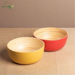 Tazón de Bambú en Espiral Estilo Campestre, Hecho a Mano, Ecológico, Apto para Lavavajillas, Tazón Decorativo y para Servir para el Hogar y Fiestas - Product Image 2