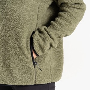 Pull en polaire Sherpa doux brodé uni pour femmes Sweat-shirt à fermeture éclair éclair Vêtements d'extérieur décontractés personnalisés Veste pull pour femmes - Product Image 6