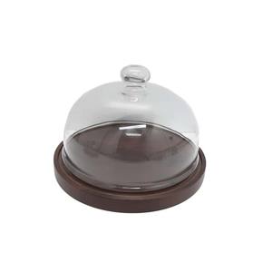 Support de gâteau noir à 2 niveaux plateau de service Design imprimé bois et métal fer pour restaurants outils de gâteau de table - Product Image 5