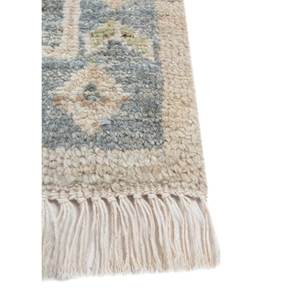 Alfombra de Lana Afgana Azul Tomillo Hecha a Mano para Sala de Estar con Medallón, Alfombra Rectangular para Pasillo con Patrones Abstractos, Modelo Lsea-1003 - Product Image 4