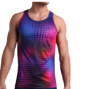 Nueva Colección de Verano, Camiseta sin Mangas Casual para Hombre, Tejida con Estampado por Sublimación, Transpirable, para Gimnasio, Diseño Vibrante a Todo Color - Product Image 1