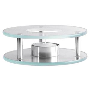 Chauffe-bougie rond en verre de 12 cm sans bougie chauffe-plat - Product Image 1