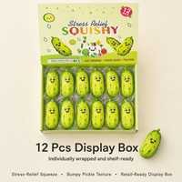 Jouet anti-stress souple en forme de concombre, jouet à presser en TPR, logo personnalisé, multicolore, pour cadeau de fête pour enfants