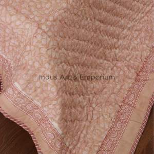 Premium Quality Hand Block Printed Cotton <b>Quilt</b> Reversible Cotton <b>Quilt</b> Block Printed Cotton Blanket - Product Image 4