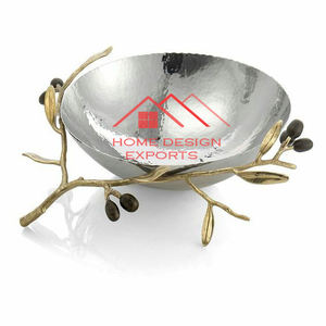 Bol de service décoratif en métal de table fini à bas taux meilleur vendeur conception de feuille de métal bol de fruits de décor à la maison moderne en or - Product Image 4