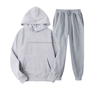 Men's Fashion Custom Logo 2-Piece Set Breathable Fleece Hooded Pullover Tracksuit for Spring Autumn Winter <b>Sweatshirt</b> Sweatpants - Product Image 2