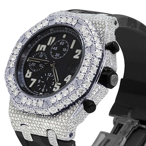 Reloj de Pulsera de Acero Inoxidable con Movimiento de Cuarzo y Esfera de Cristal con Incrustaciones de Moissanita - Product Image 2