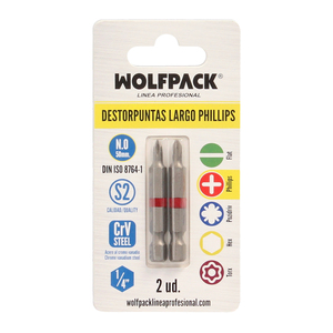 Destorpuntas Largos Phillips N. 0 (2 Pezzi) Acciaio S2 al Cromo Vanadio - Product Image 3