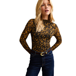 Logo personnalisé Haut de yoga pour femmes-Élasthanne/Nylon respirant séchage rapide antibactérien col rond coupe skinny construction cousue - Product Image 1