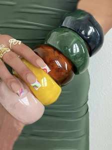 กำไลเรซินกำไลข้อมือดีไซน์สุดเก๋มีเอกลักษณ์กำไลข้อมือแบบเต็มกำไลข้อมือเรซิน fnsh ขนาดเล็ก - Product Image 4