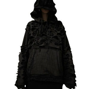 Sweat à capuche surdimensionné de luxe pour homme, fabriqué sur mesure, style punk Wasteland, déchiré, vintage, lavé, de haute qualité, mode d'hiver 2025 - Product Image 3