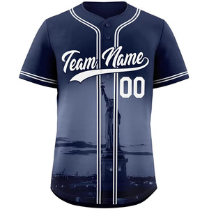 Maillot de Baseball personnalisé bon marché d'usine maillot d'uniforme d'équipe sportive de broderie maillot de Baseball boutonné à séchage rapide - Product Image 2