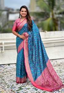 Collection de qualité supérieure Soie Patola élégante avec Meenakari Bandhani tisse des saris Femme Fabricant de mode - Product Image 2