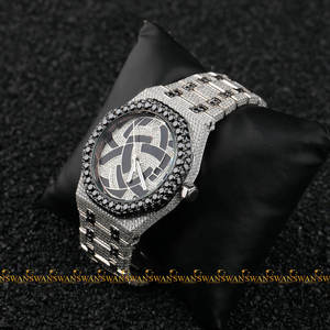 Reloj helado de acero inoxidable de lujo personalizado 2024 para hombres, marca superior, esfera analógica, cristal VVS Moissanite, diamante, estilo Hip Hop, deporte - Product Image 2