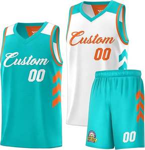 Camiseta y pantalones cortos de baloncesto sublimados personalizados, uniformes de equipo de baloncesto reversibles de MOQ bajo, tallas para adultos + jóvenes - Product Image 1