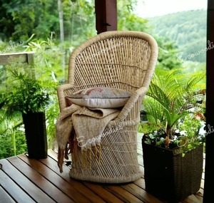 Chaise Mudda en bambou écologique Chaise Sarkanda confortable faite à la main Chaise design modulaire antique pour salon jardin - Product Image 2