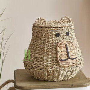 Nouveau panier écologique en jacinthe d'eau pour chiots forme rectangulaire OEM personnalisable de HNH Craft - Product Image 4