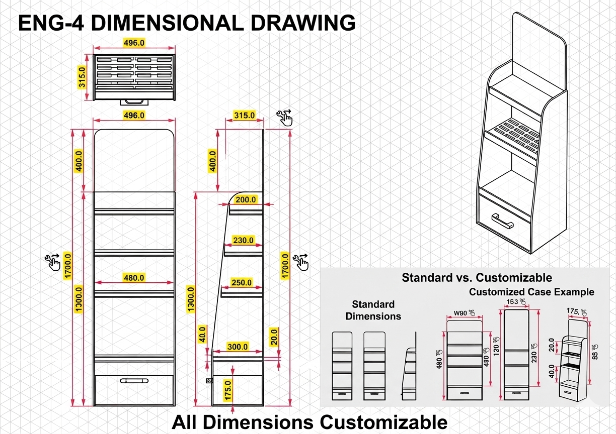 Wholesale Custom 5 Tier Floor Standing Cardboard Makeup Cosmetic Display Stand Beauty Display Rack Retail Display Stand Shop — view 4