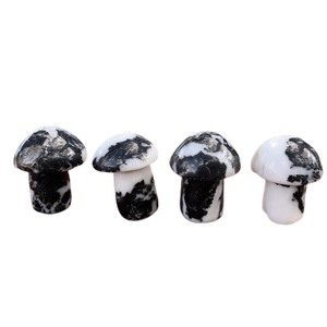 Haute qualité cristal champignon zèbre agate Gua Sha corps naturel grattage outil de Massage visage pierre précieuse champignon en gros - Product Image 3