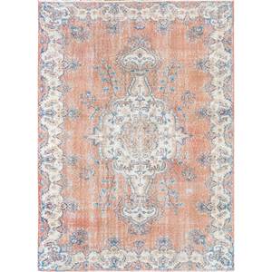 Alfombras de Lana Anudadas a Mano de Gran Tamaño, Diseño de Medallón Rojo y Naranja, para Sala de Estar o Pasillo - Pae-2688 - Product Image 1