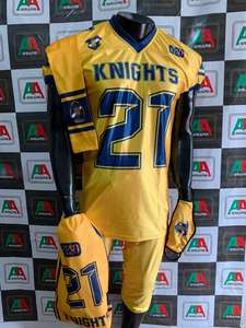 Camiseta de fútbol americano foto Real transpirable de talla grande bordado estirable aparejos sarga sublimación Paquete de pantalón integrado - Product Image 5