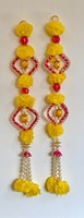 Guirlandes de marigolds avec perles, faites à la main, amovibles, écologiques, pour mariage indien, Noël, Diwali, décoration de maison, Ganpati
