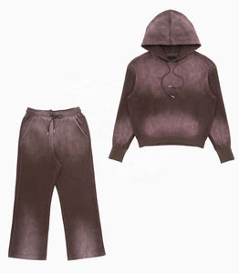 Sudadera con capucha deportiva de moda diseño liso lavado ácido cordón pesado ropa de calle de alta calidad personalizada de fábrica éxito de ventas - Product Image 6