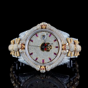 Montre Hip Hop en acier inoxydable pour hommes Moissanite Diamond conçue pour les vêtements de travail formels décontractés à la mode de style antique pour - Product Image 1