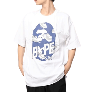 Nouveauté T-shirt en jersey de coton noir pour un style décontracté, tendance streetwear, t-shirts imprimés Baped à col rond unisexe - Product Image 3