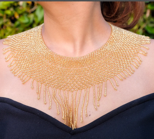 Trendy High Quality Unique Western Beaded Scarf Necklace, Fringe Beaded Bandana sn handicrfts - Product Image 2