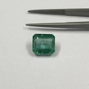 Pierre précieuse précieuse en vrac pour la fabrication de bijoux, brillant, certifié naturel, émeraude de zambie, à facettes, taille octogonale - Product Image 2