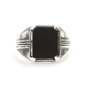 Men's 925 Sterling Silver Rectangular Onyx Stone <b>Ring</b> Bezel Setting Gift - Product Image 5