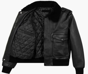 Veste en cuir d'agneau véritable noire de haute qualité pour hommes / Vestes en cuir pour hommes, veste en cuir du Pakistan pour service OEM, veste pour hommes - Product Image 4