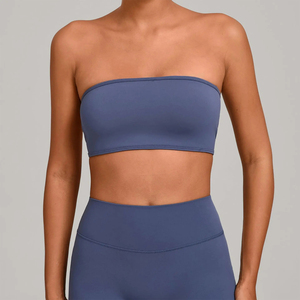 Sujetador deportivo sin tirantes para mujer, sujetador de compresión de tubo acolchado inalámbrico sin costuras para gimnasio, entrenamiento, correr, Fitness, Yoga, baile - Product Image 2