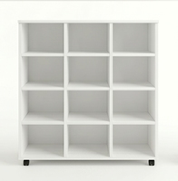 Casier de rangement scolaire modulaire manuel ARSU de haute qualité, moderne et coloré, conforme à la norme NFPA 1, 12 compartiments, en panneau mélaminé