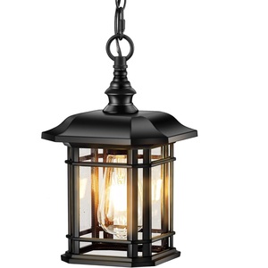 Linterna colgante de decoración para exteriores de diseñador elegante con marco de Metal negro, linterna colgante para decoración del hogar, iluminación a la venta - Product Image 4