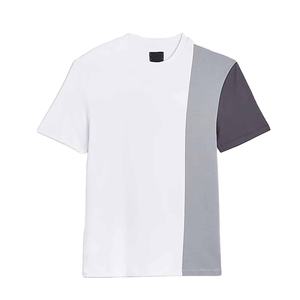 Camiseta de diseño con estampado de bloques de 3 colores para hombre y mujer de alta calidad con tu propia marca, Camiseta con estampado de etiquetas de cuello - Product Image 1