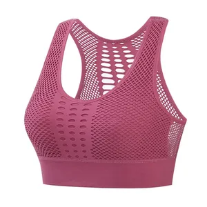 Ensemble de soutien-gorge de course pour femmes de haute qualité Logo personnalisé Gym Fitness vêtements de sport plaine Yoga hauts avant torsion dos croisé soutien-gorge de sport actif - Product Image 4