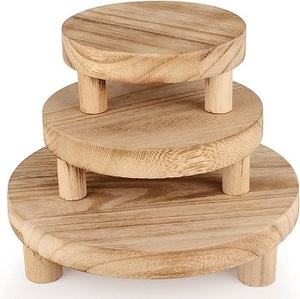 Ensemble de plateaux de service rustiques en bois de bambou pour le thé, les gâteaux et les sushis, design personnalisé - Product Image 3